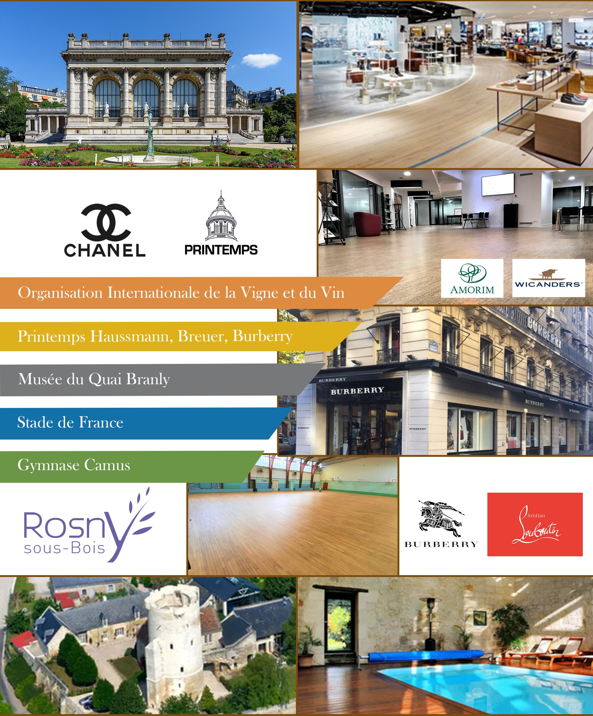 Différents types d'ouvrages en parquet